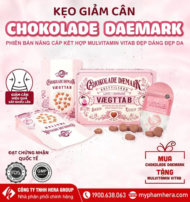 Kẹo socola giảm cân Đan Mạch Vaegttab 40 viên