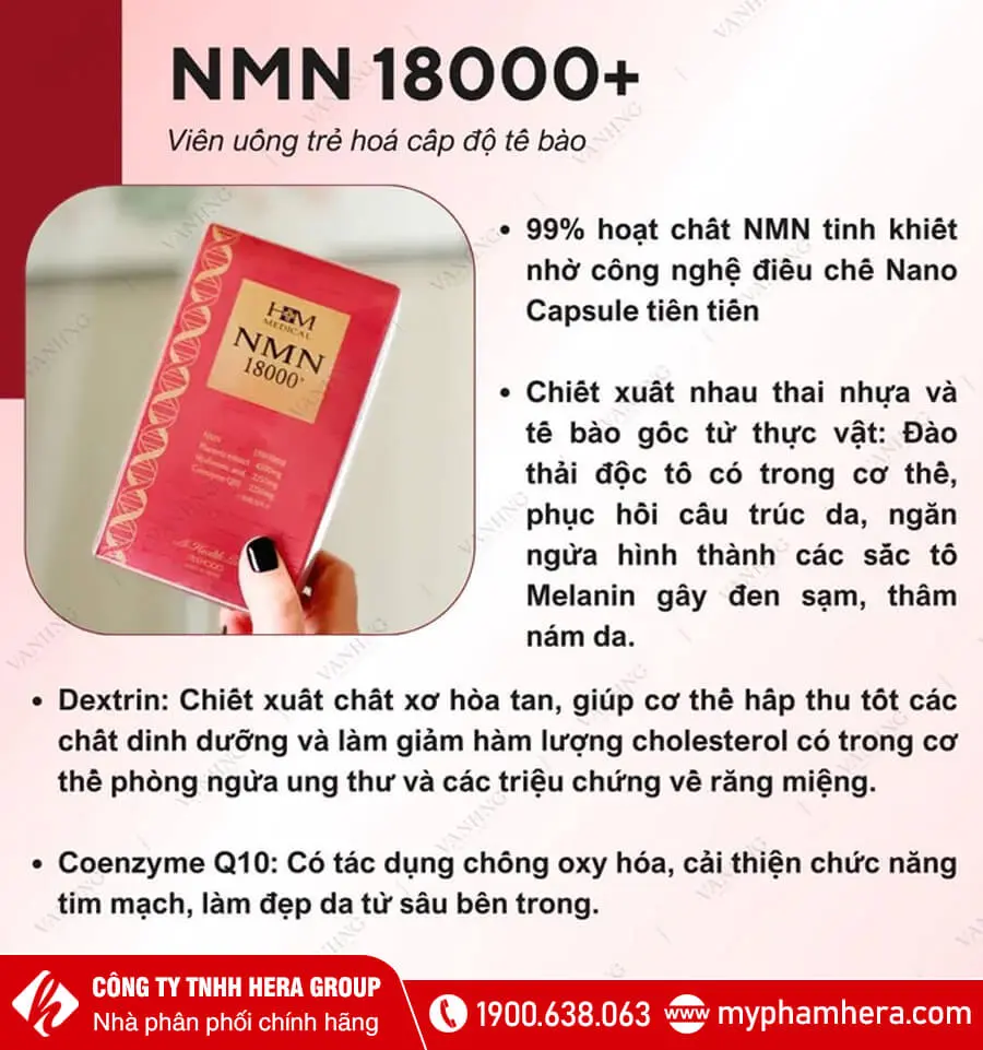 thành phần Viên uống NMN+ 18000 Aishodo myphamhera.com