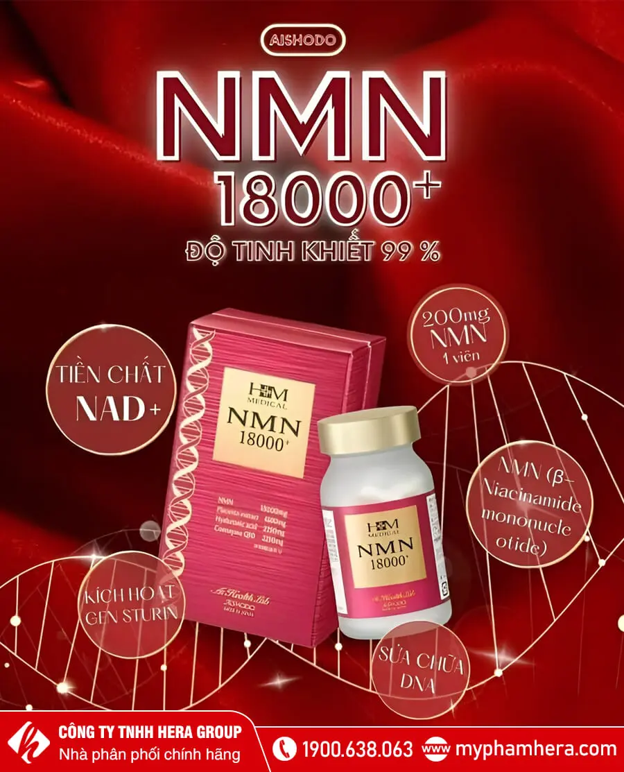 Viên uống NMN+ 18000 Aishodo myphamhera.com