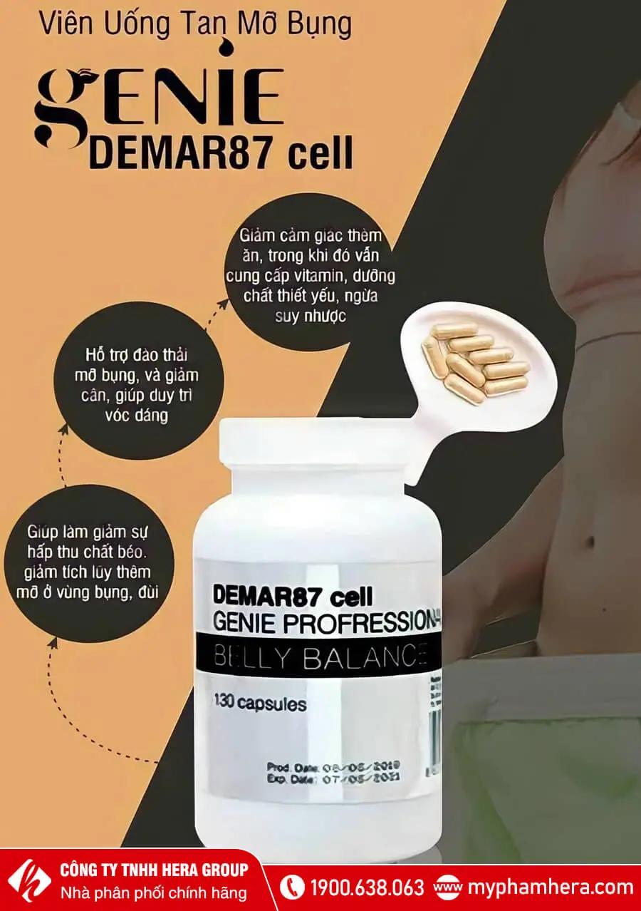 Viên uống giảm cân hủy mỡ bụng Demar87 Cell Genie Professional Belly Balance myphamhera.com