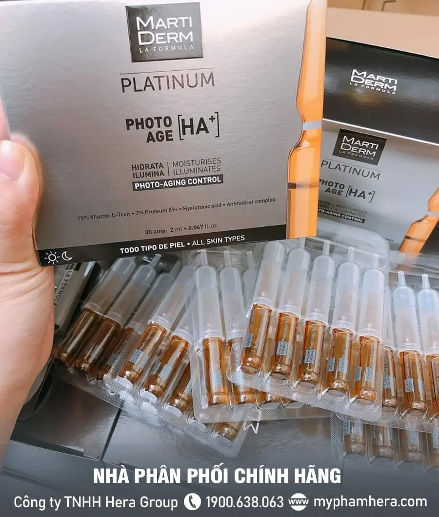 ampoules vitamin c nguyên chất chống lão hóa martiderm myphamhera.com