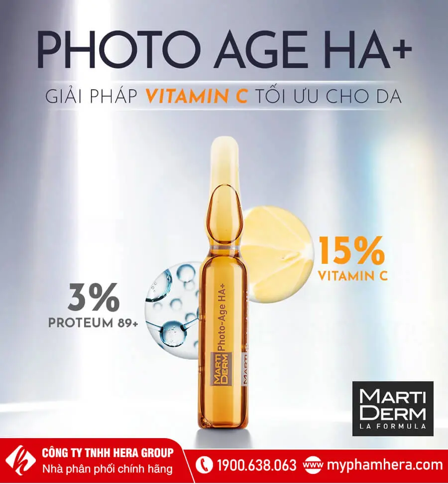 ampoules vitamin c nguyên chất chống lão hóa martiderm myphamhera.com