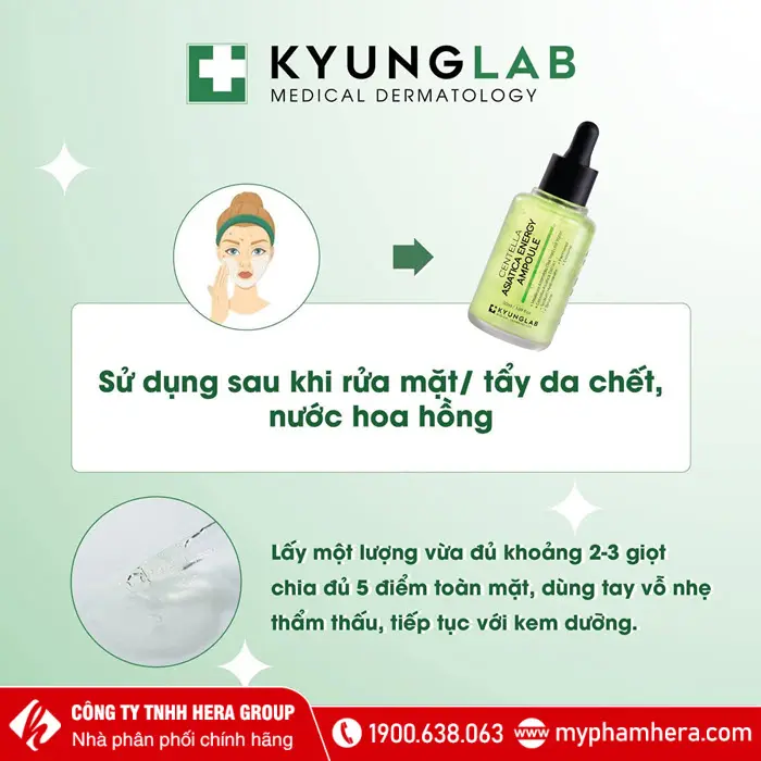 Cách sử dụng Serum trị mụn KyungLab Centella Asiatica Ampoule