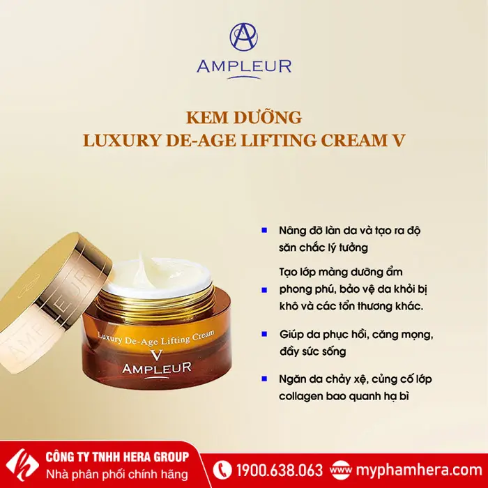 Công dụng Kem dưỡng Ampleur Luxury De-Age Lifting Cream V Nhật Bản