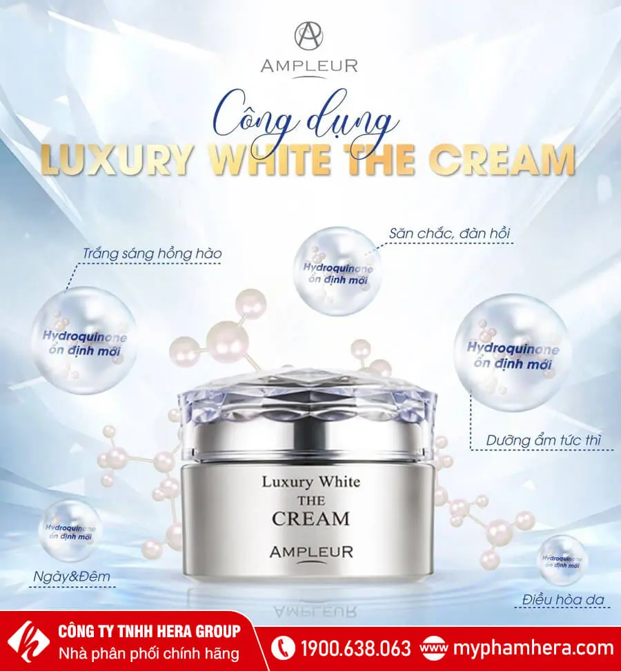 công dụng Kem dưỡng chiết xuất ngọc trai Ampleur Luxury White The Cream