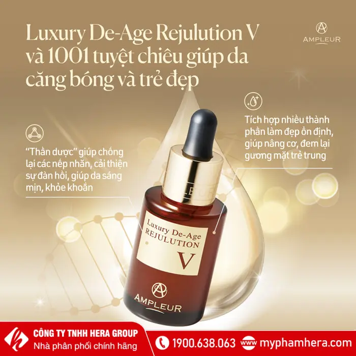 Công dụng Serum chống lão hoá Ampleur Luxury De-Age Rejulution V Nhật Bản