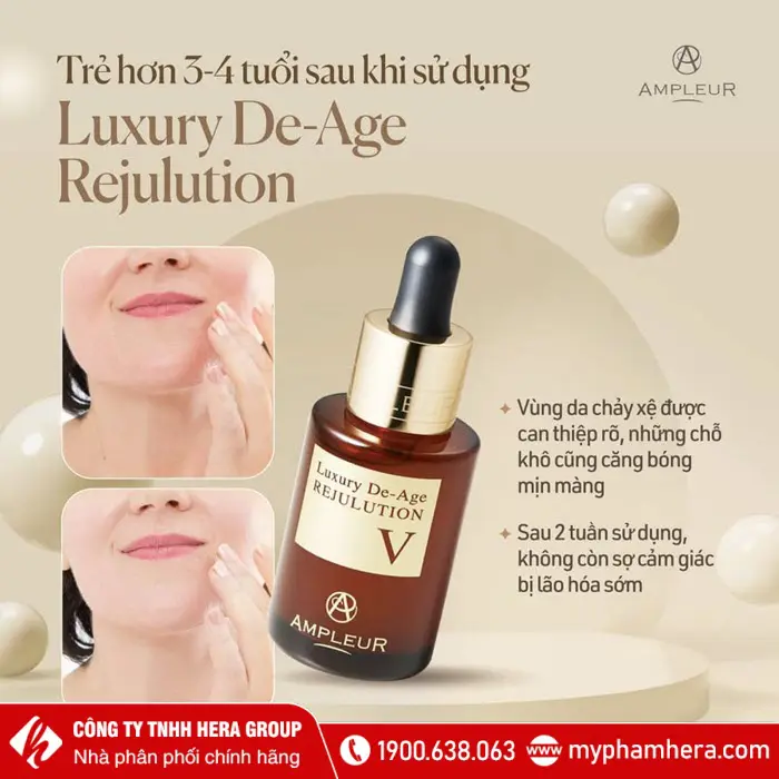 Hiệu quả sử dụng Serum chống lão hoá Ampleur Luxury De-Age Rejulution V Nhật Bản