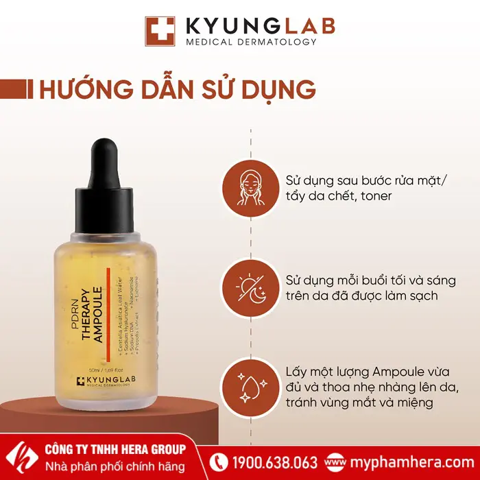 Hướng dẫn sử dụng Serum tế bào gốc PDRN KyungLab Therapy Ampoule