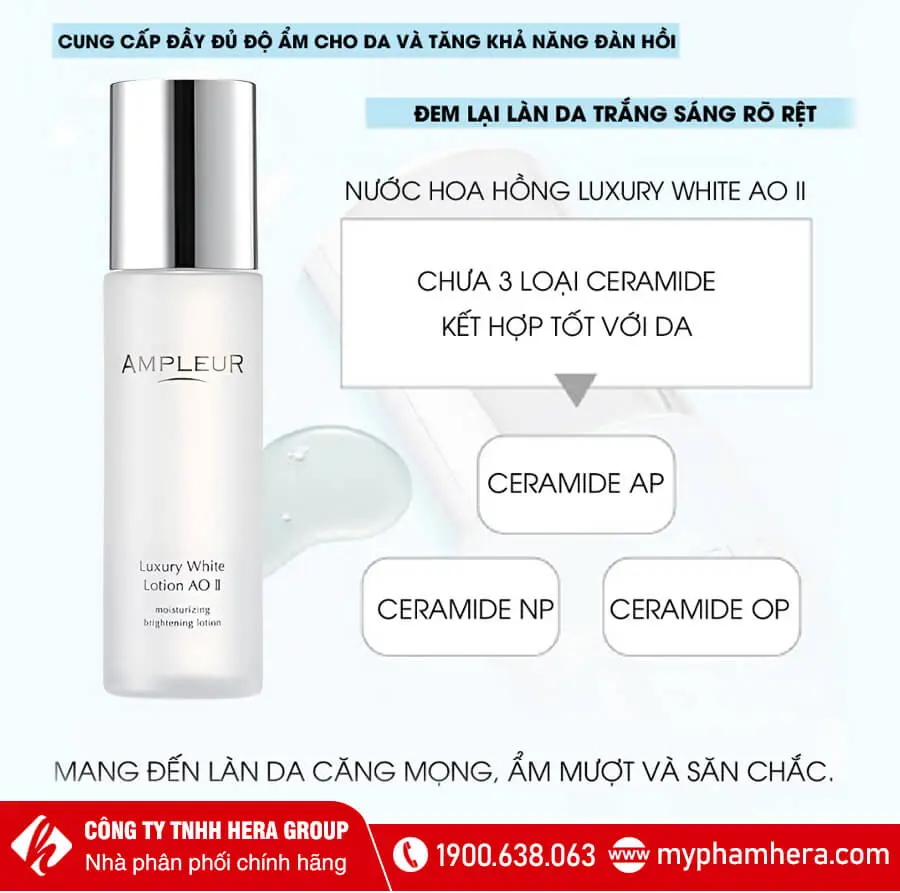 nước hoa hồng luxury white lotion AO II ampleur myphamhera.com