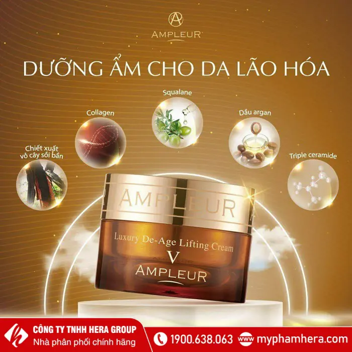 Thành phần Kem dưỡng Ampleur Luxury De-Age Lifting Cream V Nhật Bản