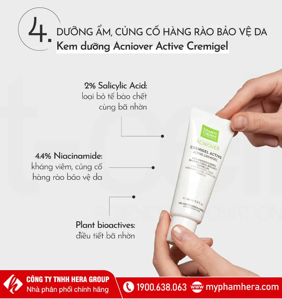 kem dưỡng giảm nhờn mụn se khít lỗ chân lông martiderm myphamhera.com