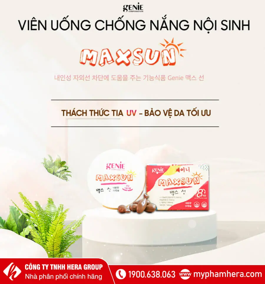 thành phần Viên uống chống nắng nội sinh Maxsun Genie