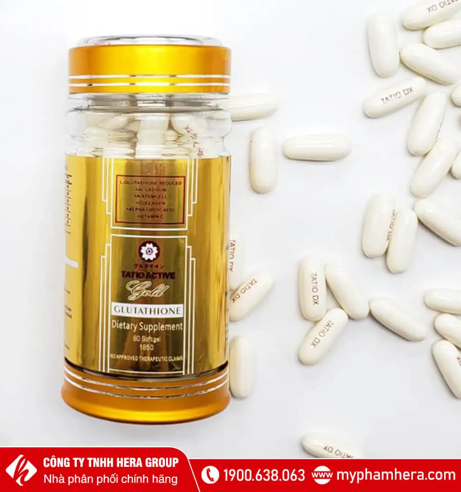 thành phần Viên uống trắng da Tatio Active Gold Glutathione