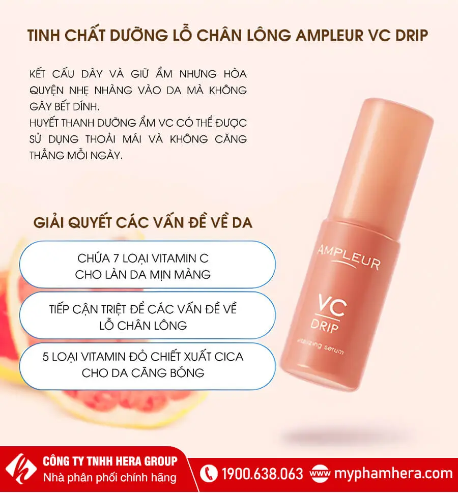 tinh chất dưỡng lỗ chân lông ampleur myphamhera.com