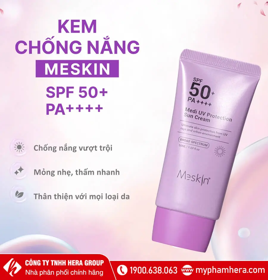 công dụng Kem chống nắng phổ rộng Meskin