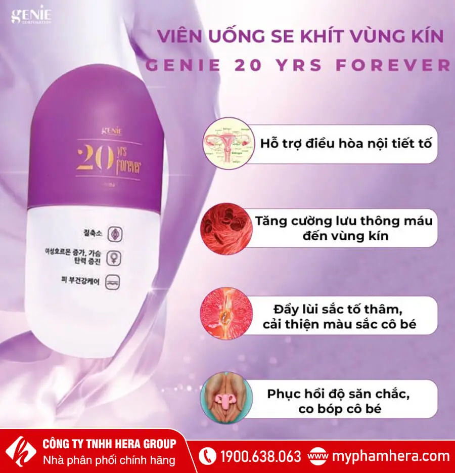 công dụng Viên uống se khít vùng kín Genie myphamhera.com