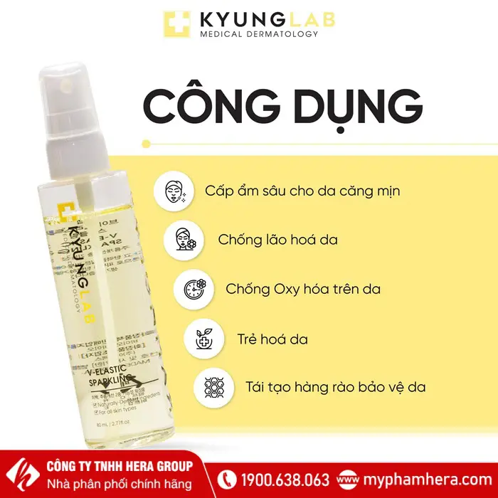 Công dụng Xịt dưỡng khoá ẩm căng bóng KyungLab V–Elastic Sparkling