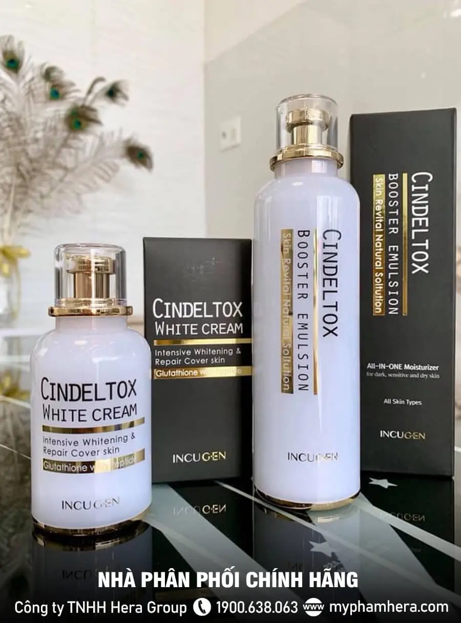 Nhũ tương dưỡng trắng da Cindel Tox Booster Emulsion chính hãng