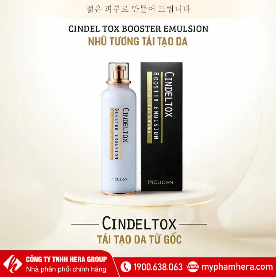 Nhũ tương dưỡng trắng da Cindel Tox Booster Emulsion