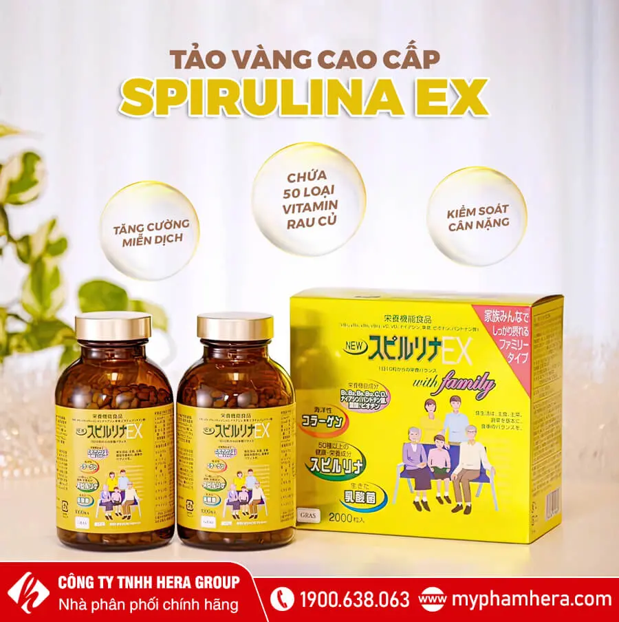 Tảo vàng Spirulina EX With Family myphamhera.com