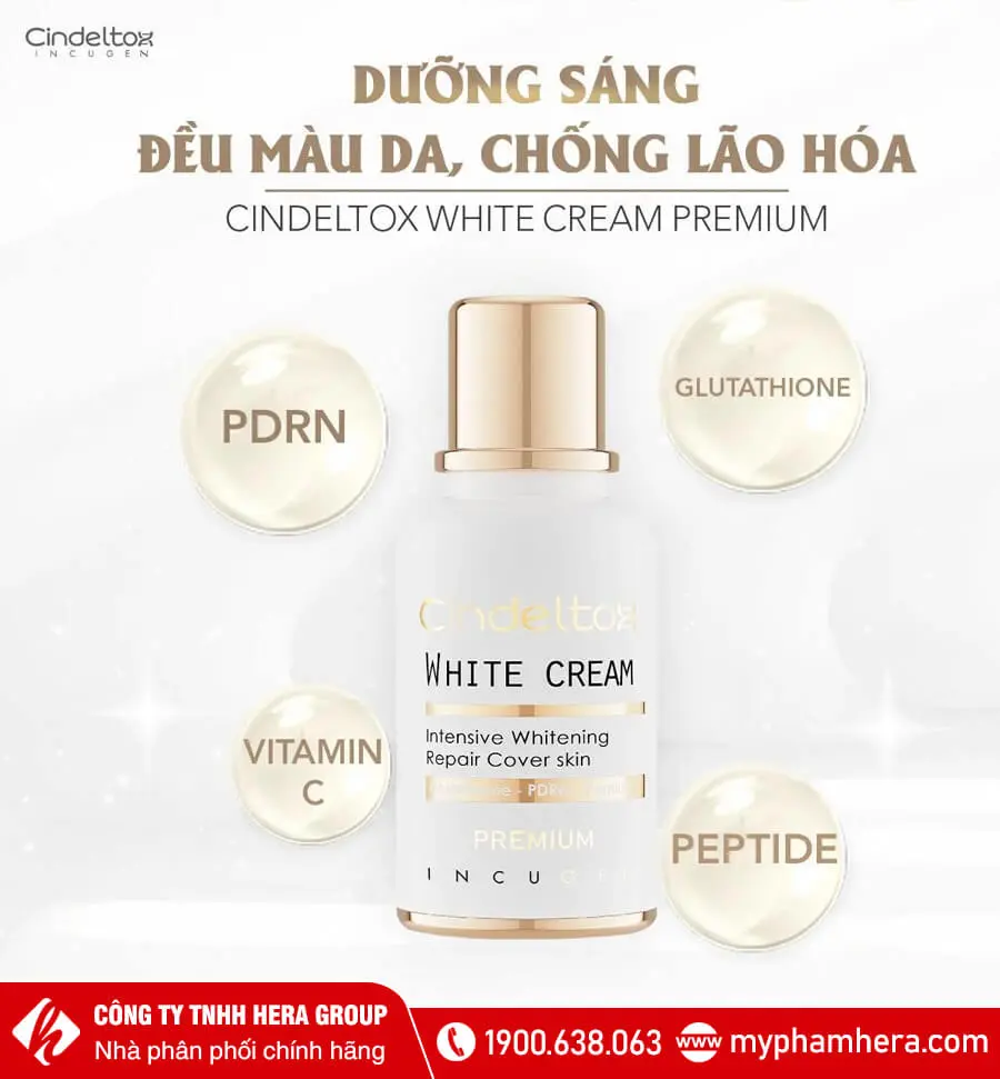 thành phần Kem truyền trắng tế bào gốc Cindel Tox White Cream Premium