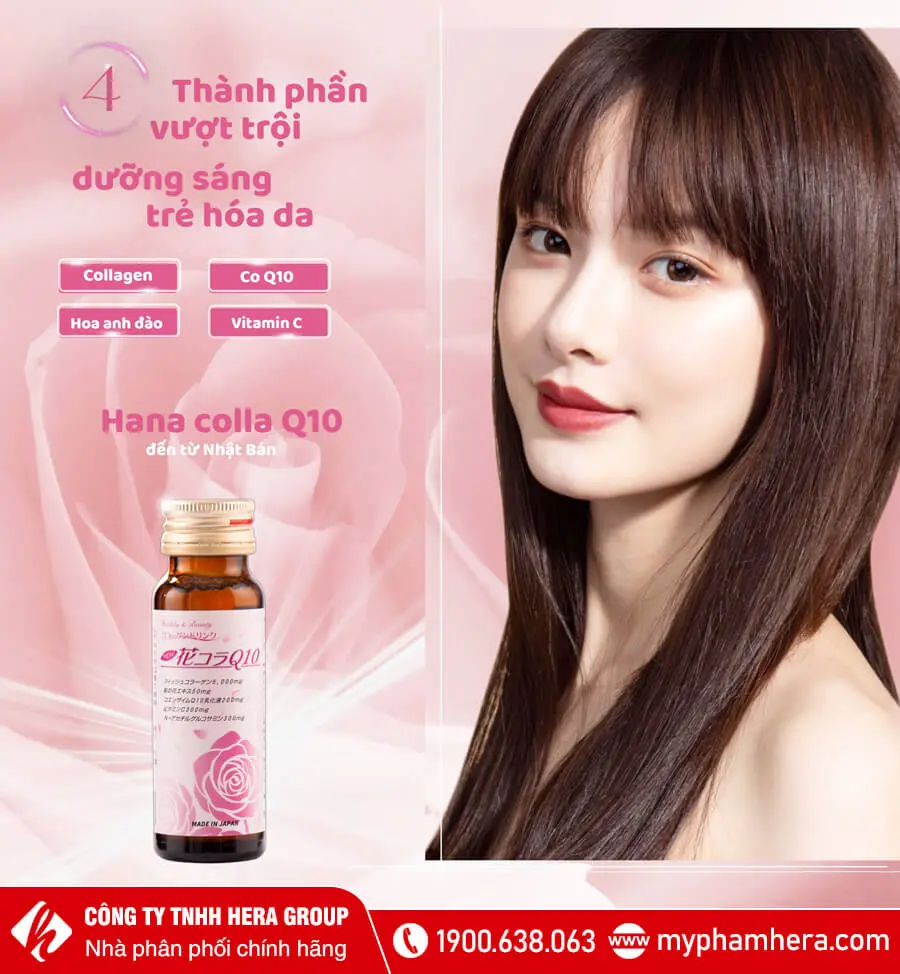 thành phần Nước uống Collagen Hana Colla Q10 Jpanwell