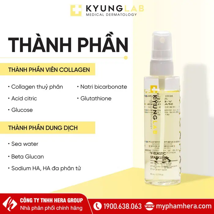 Thành phần Xịt dưỡng khoá ẩm căng bóng KyungLab V–Elastic Sparkling