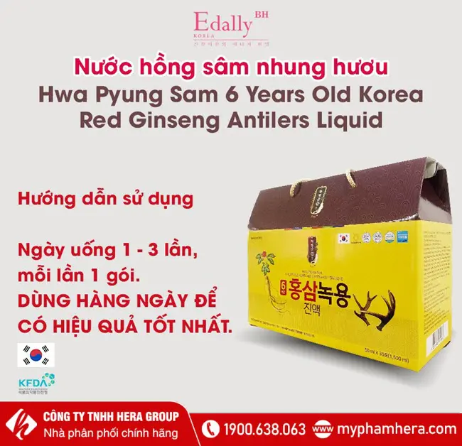 Cách sử dụng Nước hồng sâm nhung hươu Edally Hwa Pyung Sam