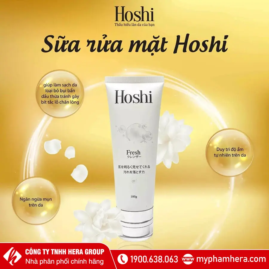 Công dụng Sữa rửa mặt Hoshi Fresh