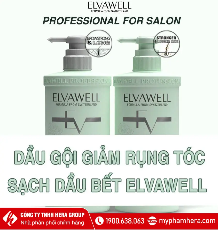 dầu gội giảm rụng tóc sạch dầu elvawell chính hãng myphamhera.com