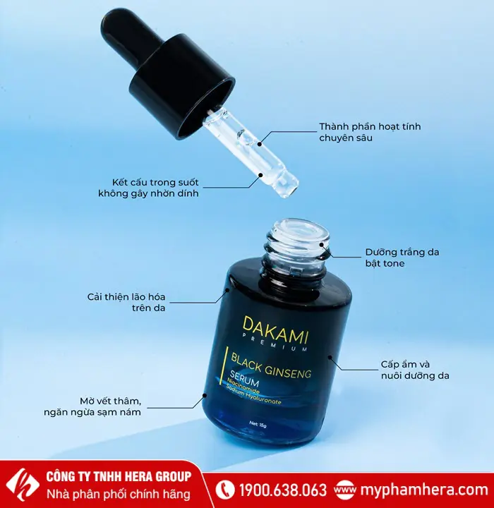 Công dụng Serum sâm đen Dakami Black Ginseng 15g