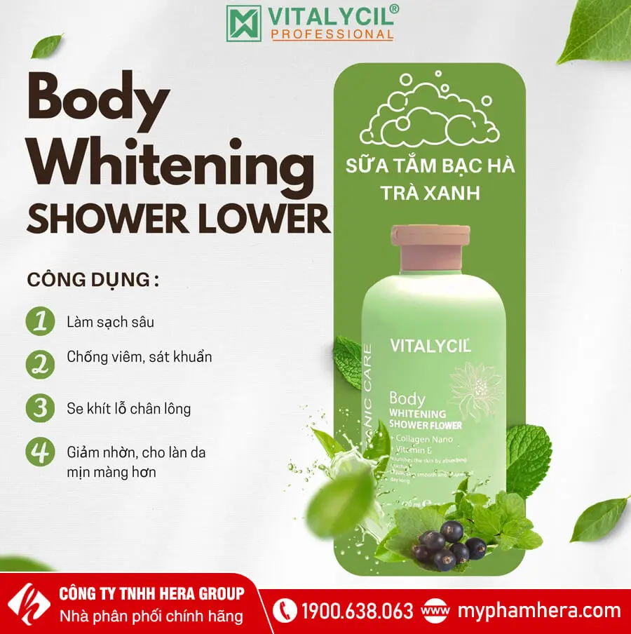 Sữa tắm bạc hà trà xanh Vitalycil