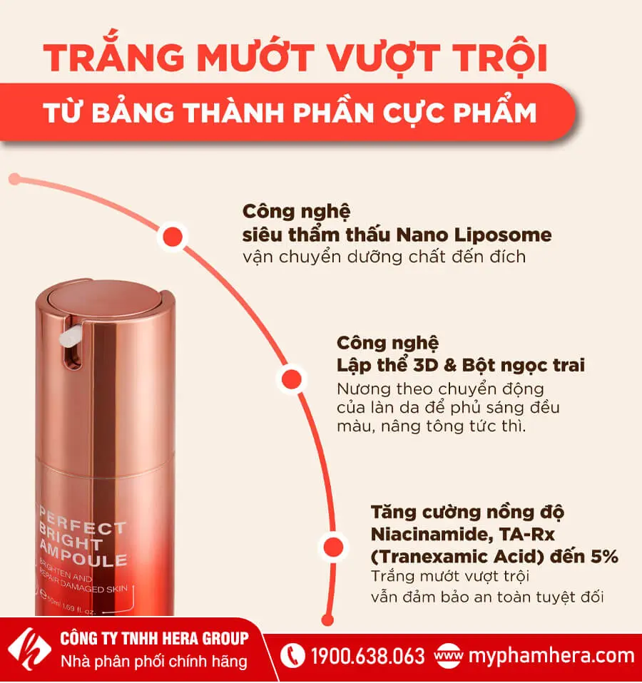 thành phần tinh chất dưỡng trắng da lanci myphamhera.com