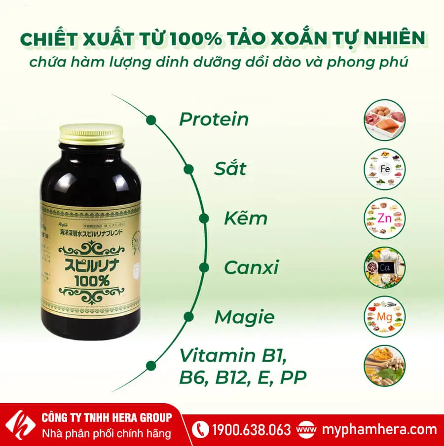 Viên uống tảo xoắn Spirulina