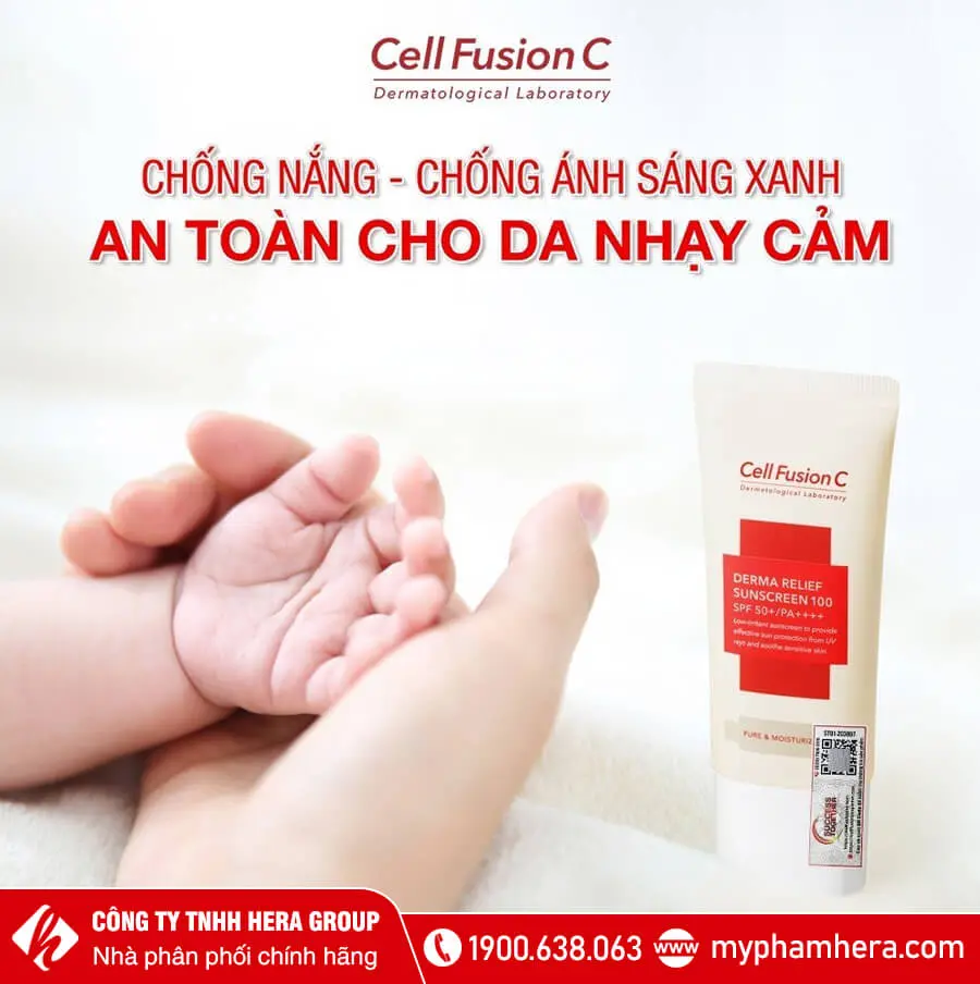 Kem chống nắng an toàn cho mọi loại da Cell Fusion C Derma Relief Sunscreen 100 SPF50+/PA++++ (35ml)