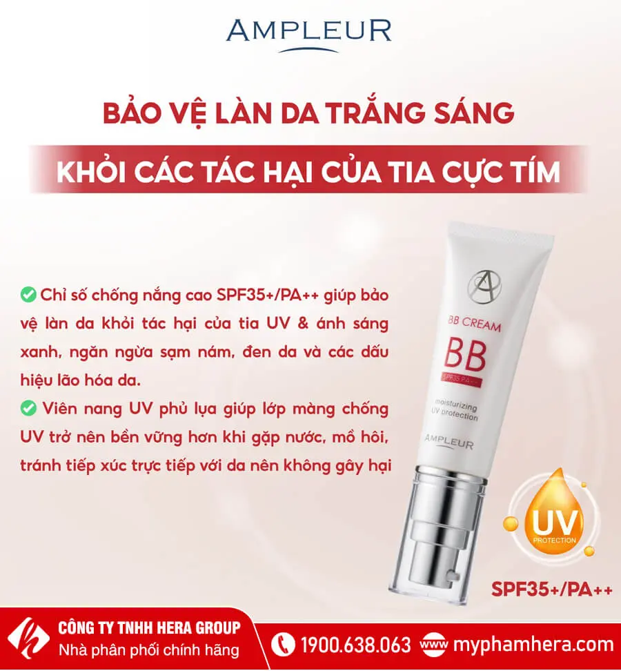 công dụng kem nền bb cream ampleur myphamhera.com