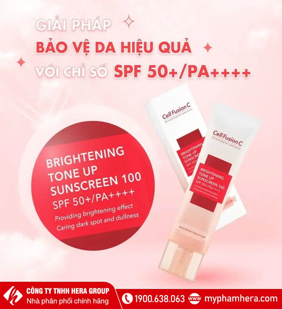 Kem chống nắng bật tone da Cell Fusion C Brightening Tone Up Sunscreen SPF50+/PA++++