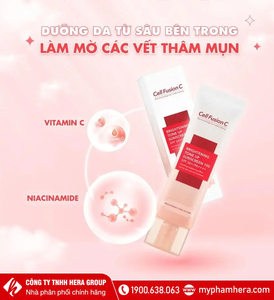 Kem chống nắng bật tone da Cell Fusion C Brightening Tone Up Sunscreen SPF50+/PA++++