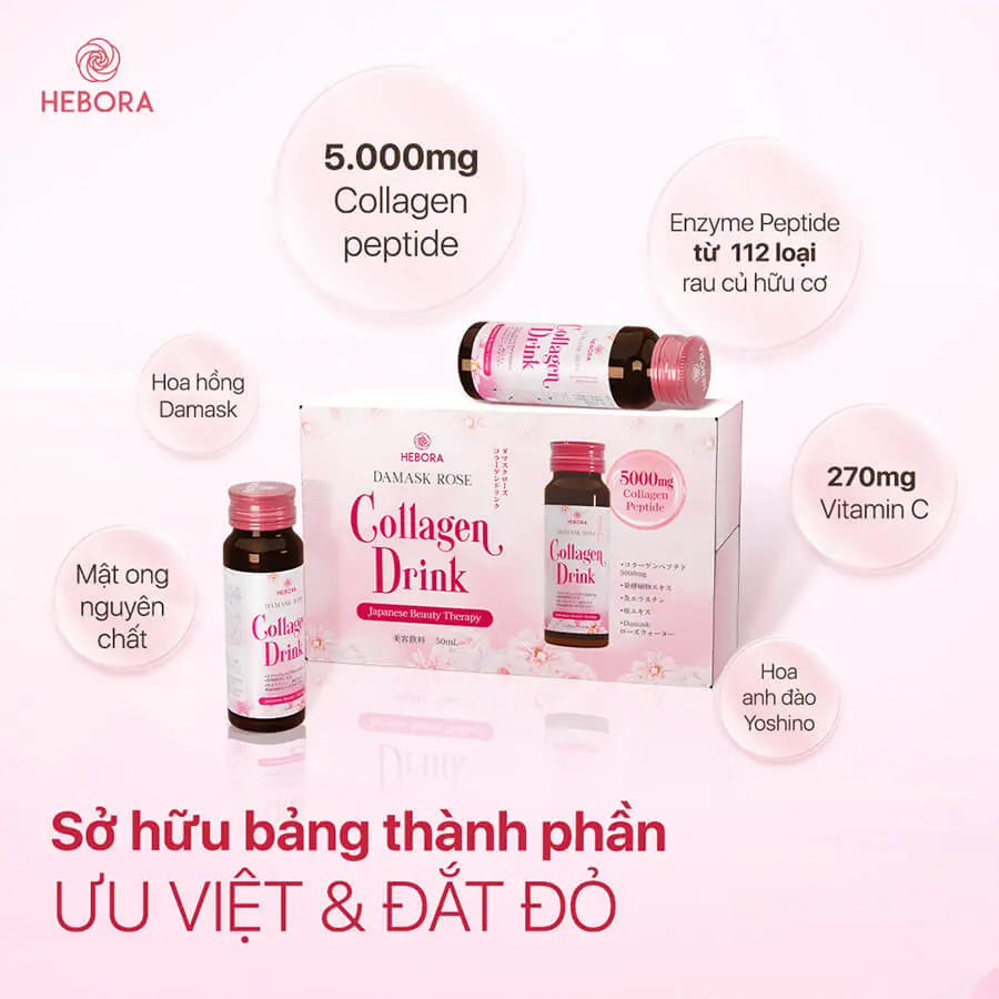 Lưu giữ vẻ đẹp thanh xuân nhờ vào nước uống Hebora Collagen Drink