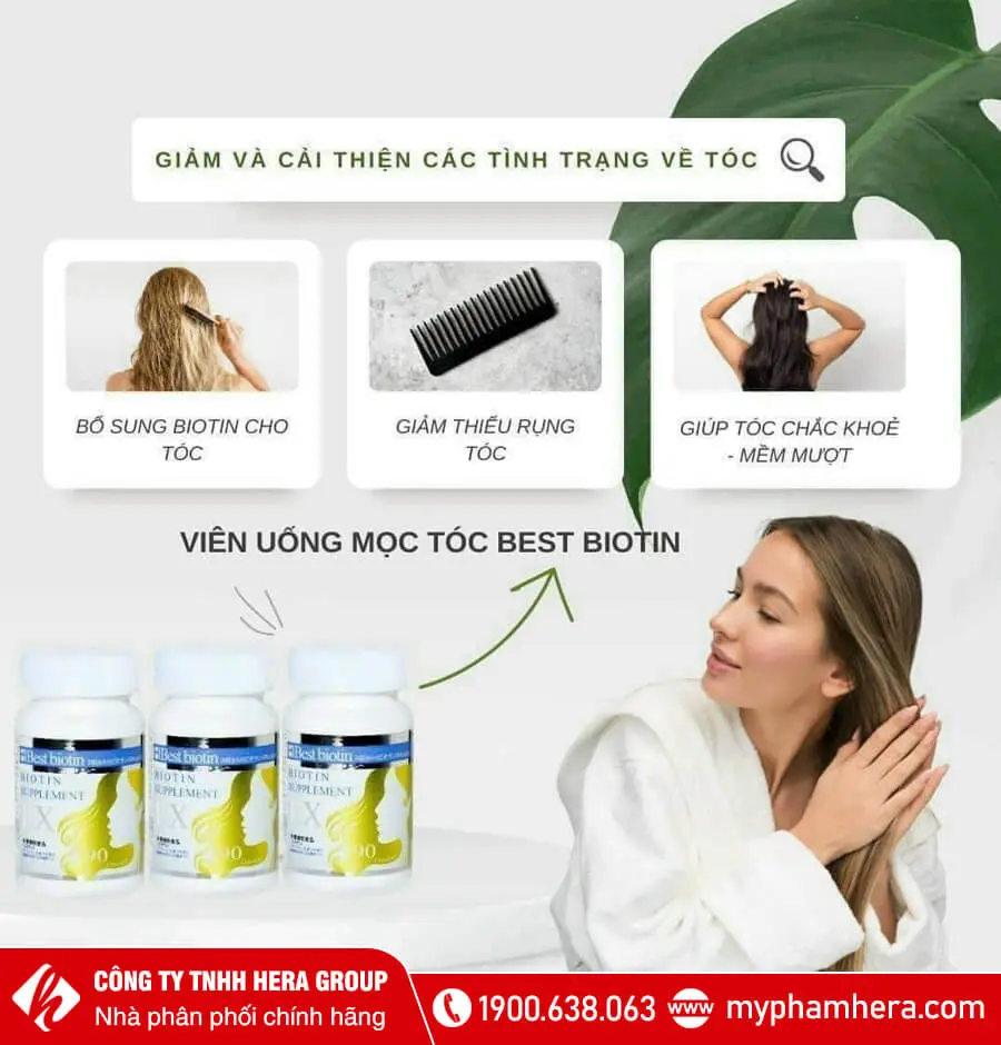 Viên uống hỗ trợ mọc tóc Best Biotin Supplement EX