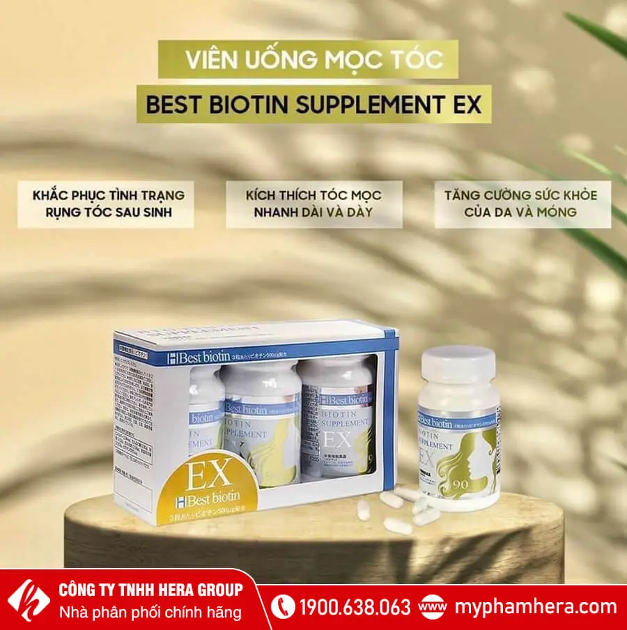 Viên uống hỗ trợ mọc tóc Best Biotin Supplement EX