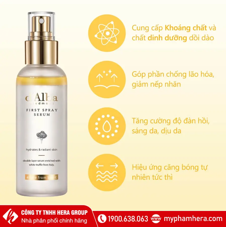 xịt khoáng D’alba White Truffle First Spray Serum