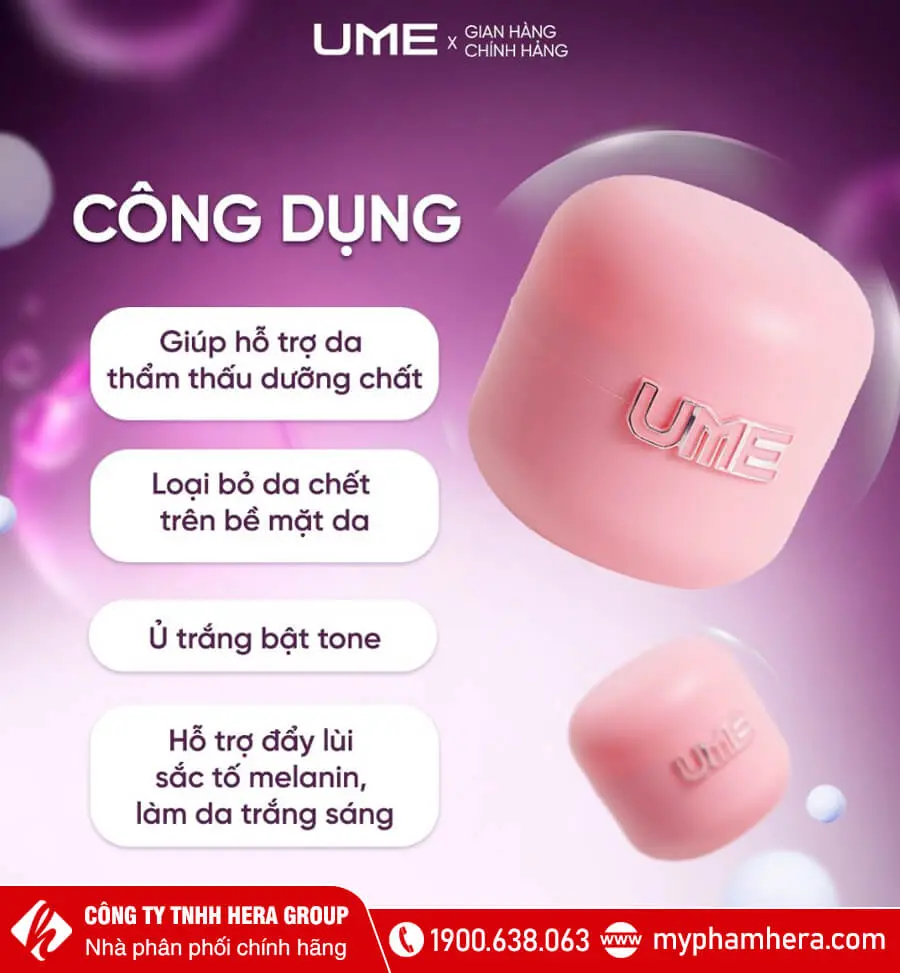 Kem ủ trắng & tẩy tế bào chết Ume Ngọc Trinh