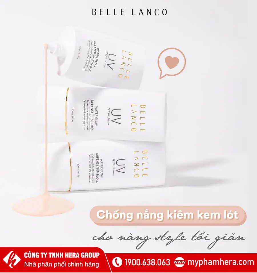 công dụng kem chống nắng belle lanco water glow defense sun block myphamhera.com