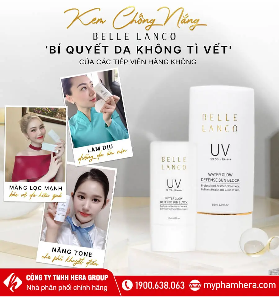 kem chống nắng belle lanco water glow defense sun block myphamhera.com