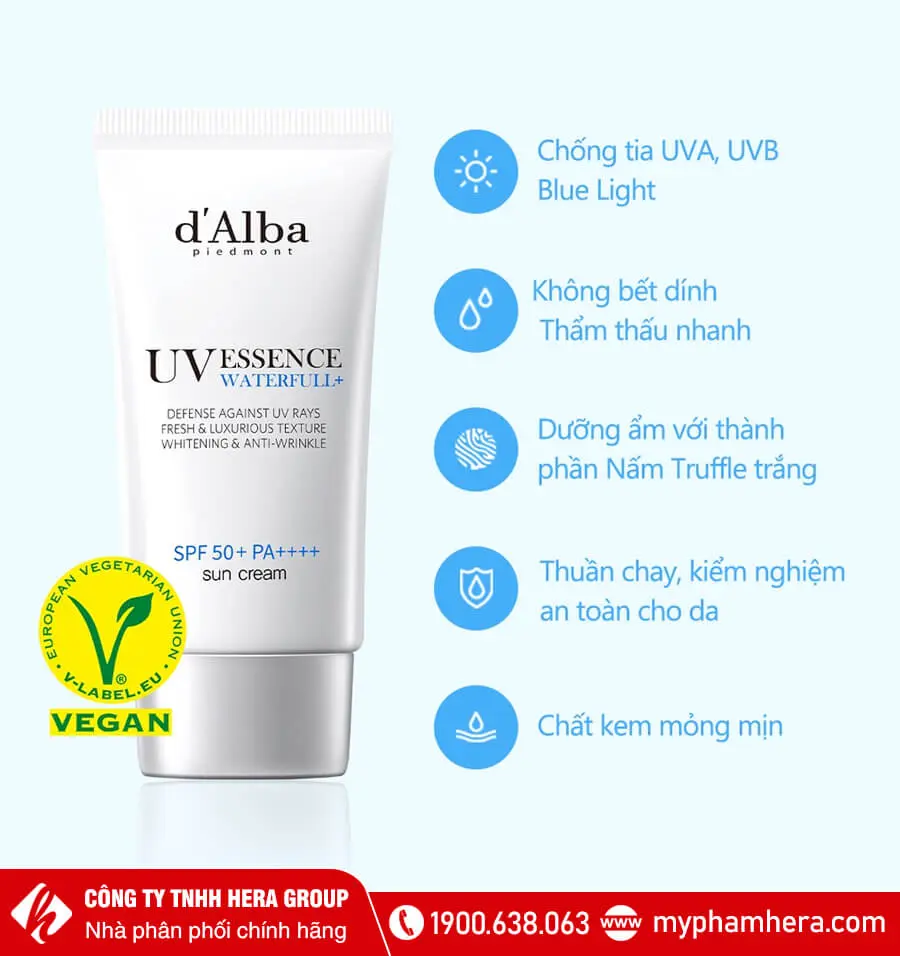 Kem chống nắng dưỡng ẩm d’Alba Waterfull Essence Sunscreen