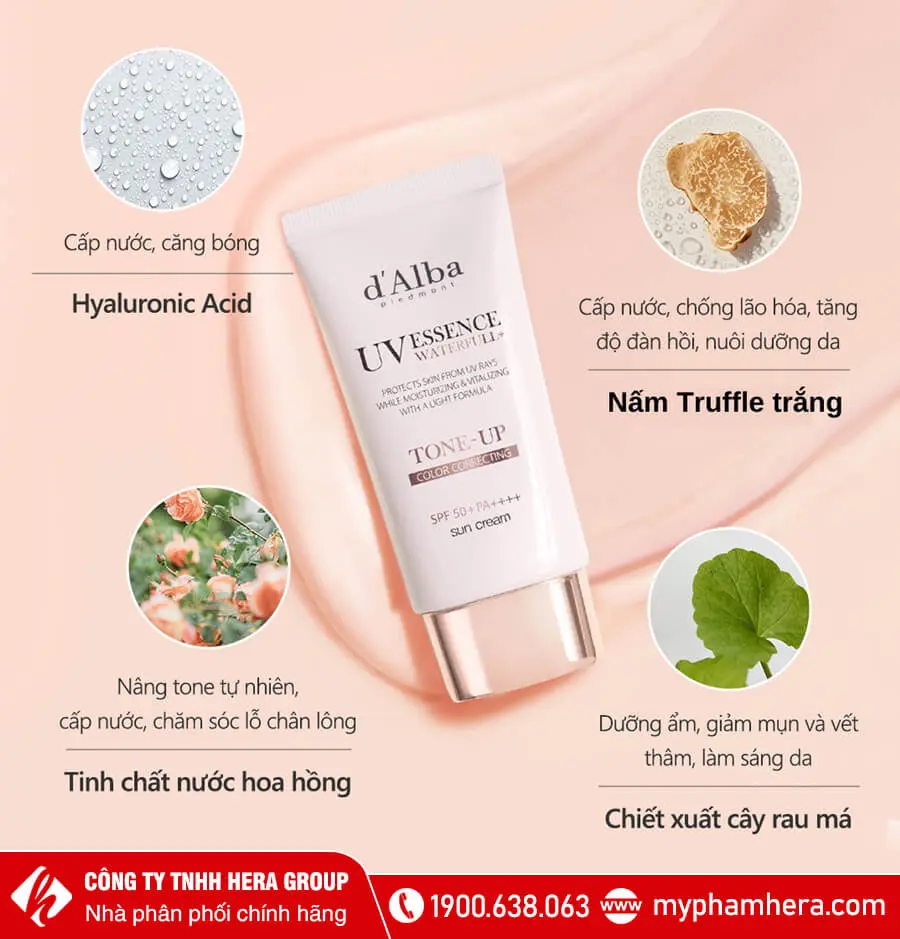 Kem chống nắng nâng tone d’Alba Waterfull Tone-up Sunscreen