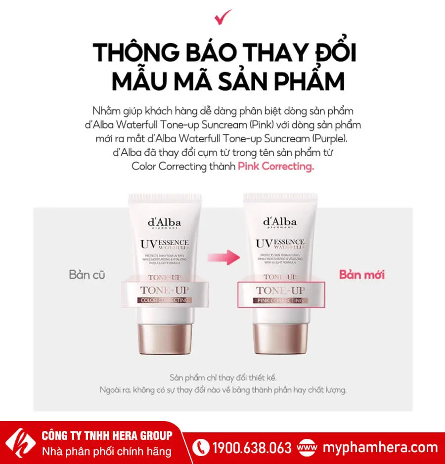 Kem chống nắng nâng tone d’Alba Waterfull Tone-up Sunscreen