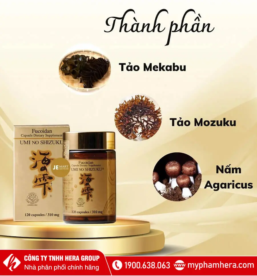 thành phần viên uống fucoidan umi no shizuku myphamhera.com