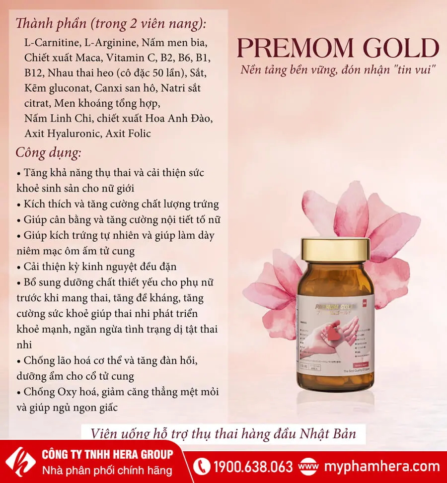 Viên uống Premom Gold Jpanwell hỗ trợ phụ nữ trước giai đoạn mang thai